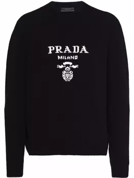 Prada джемпер с логотипом, черный