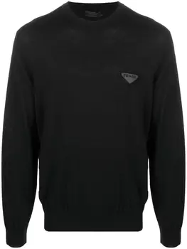 Prada джемпер с логотипом, черный