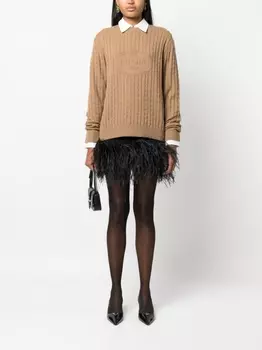 Prada джемпер с логотипом, коричневый