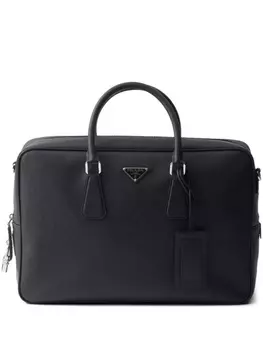 Prada фактурный портфель, черный