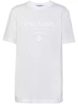 Prada футболка с логотипом, белый
