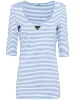 Prada футболка с логотипом, синий