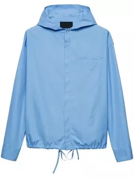 Prada хлопковая рубашка с капюшоном, синий