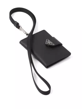 Prada картхолдер из сафьяновой кожи, черный