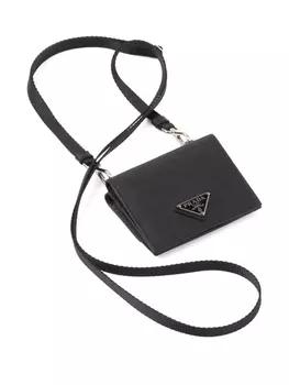 Prada картхолдер из сафьяновой кожи, черный