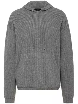 Prada кашемировое худи с кулиской, серый