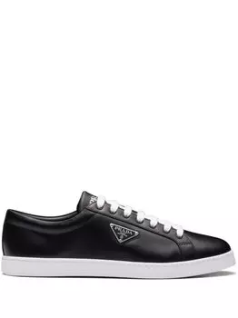 Prada кеды Brushed на шнуровке, черный