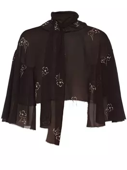 Prada кейп с цветочным принтом, красный