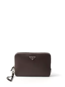 Prada клатч на молнии, коричневый