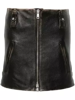 Prada кожаная мини-юбка, черный