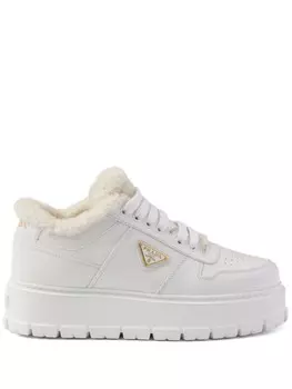 Prada кожаные кроссовки, белый