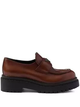 Prada кожаные лоферы, коричневый