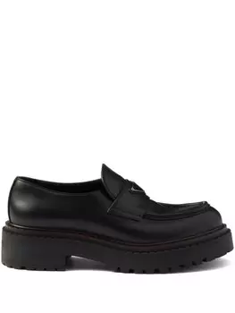 Prada кожаные мокасины, черный