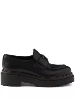 Prada кожаные мокасины, черный