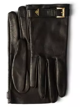 Prada кожаные перчатки, черный