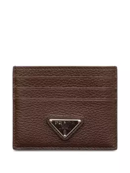 Prada кожаный картхолдер, коричневый
