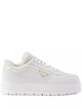 Prada кроссовки из овчины, белый
