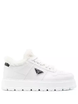 Prada кроссовки Winter с подкладкой из овчины, белый