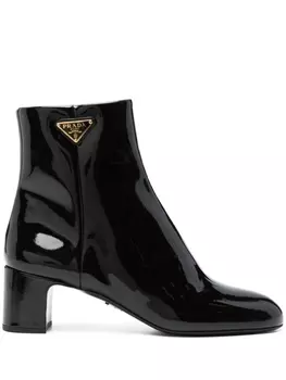 Prada лакированные ботильоны, черный