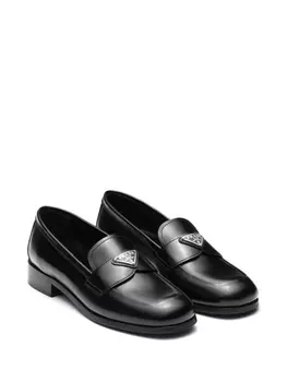 Prada лоферы с логотипом, черный
