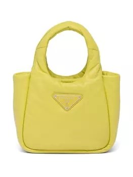 Prada маленькая дутая сумка-тоут, зеленый