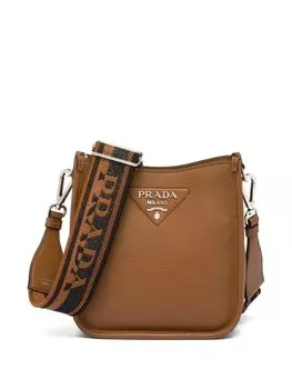 Prada мини-сумка на плечо с логотипом, коричневый