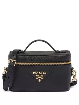 Prada мини-сумка с логотипом, черный