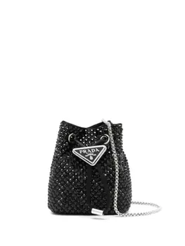 Мини-сумка Prada со стразами, черный