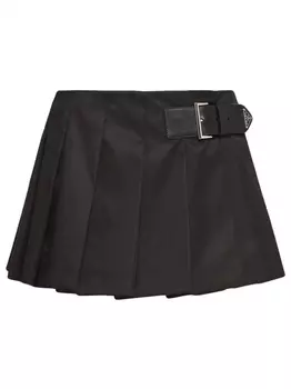 Prada мини-юбка со складками, черный