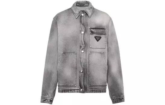 Мужская джинсовая куртка Prada, серый