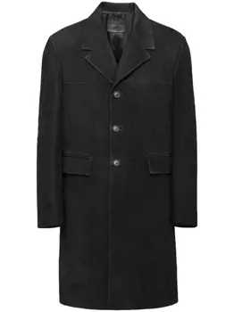 Prada однобортное пальто, черный