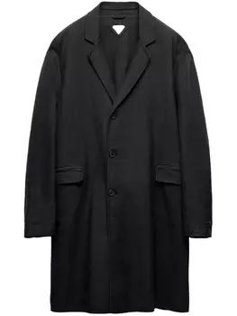 Prada однобортное пальто, черный