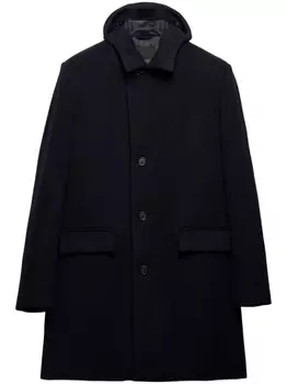 Prada однобортное пальто, синий