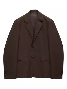 Prada однобортный пиджак, коричневый