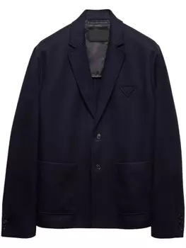 Prada однобортный шерстяной пиджак, синий