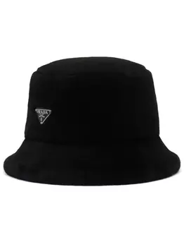 Prada панама с логотипом, черный
