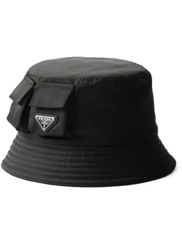 Prada панама с логотипом, черный