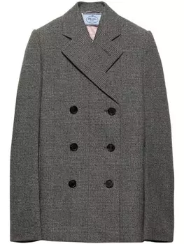 Prada пиджак в клетку Prince of Wales, серый