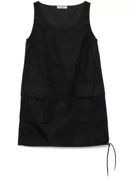 Prada платье мини с логотипом, черный