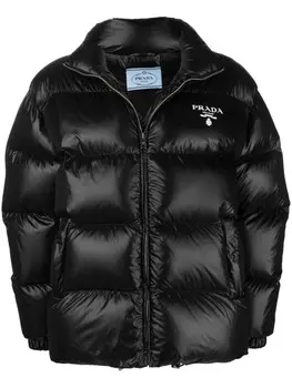Prada пуховик Re-Nylon, черный