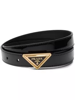 Prada ремень с пряжкой-логотипом, черный
