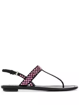 Prada сандалии с кристаллами, черный