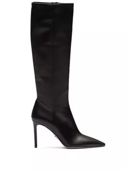 Prada сапоги на каблуке, черный