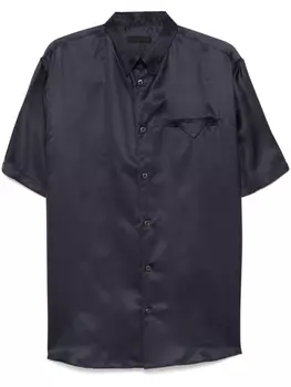 Prada шелковая рубашка, синий