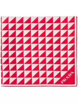 Prada шелковый платок с принтом, красный