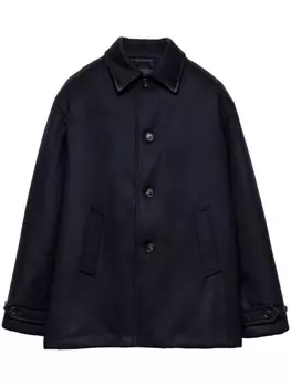 Prada шерстяная куртка-кабан, синий