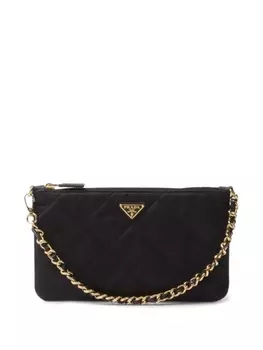 Стеганый клатч Prada Re-Nylon, черный