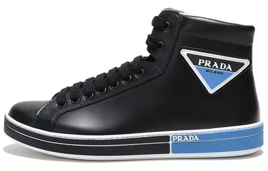Кеды мужские Prada Skateboard высокие, черный / синий