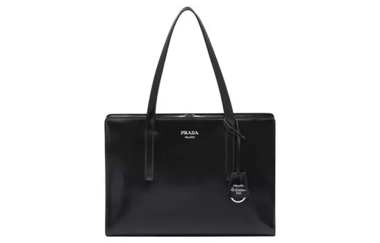 PRADA Сумка через плечо Re Edition из кожи, сумка через плечо, средняя, унисекс, черная