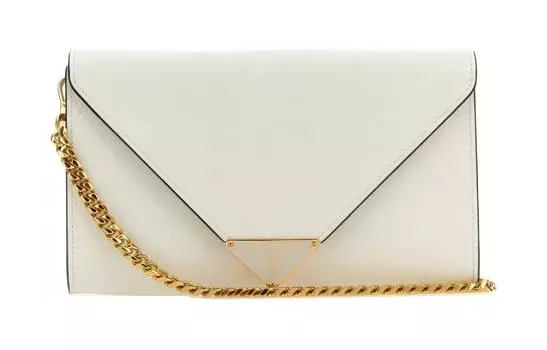 PRADA Сумка-кошелек из телячьей кожи, женская, белая